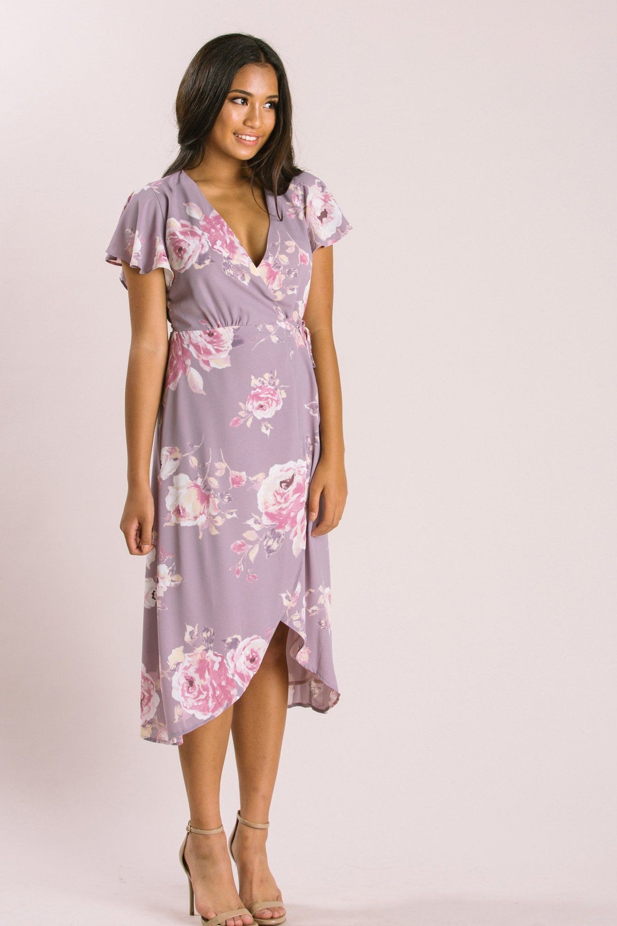 Petite Wrap Midi Dress - Kenley ...